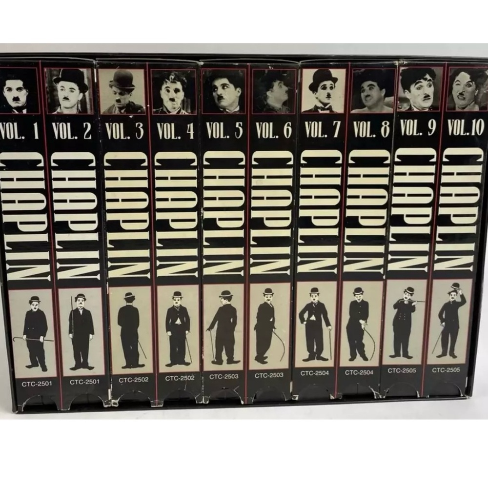 VINTAGE CHARLIE CHAPLIN Collection Box Set includes 10 VHS tapes